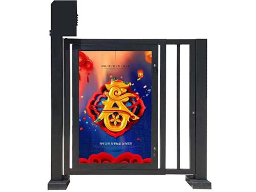 小區廣告門智能廣告平開門人行通道門